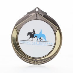 Two Tone Personalised Medal 70mm Gold 