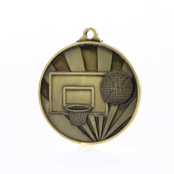 Sunrise Basketball Medal 70mm Gold 