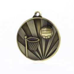 Sunrise Netball Medal 70mm Gold 