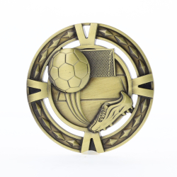 Cutout Soccer Medal 60mm Gold