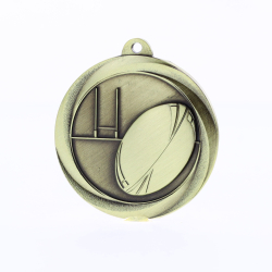 Econo Rugby Medal 50mm Gold