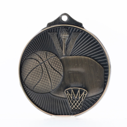 Embossed Basketball Medal 52mm Gold