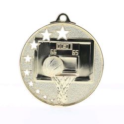 Star Basketball Medal 52mm Gold