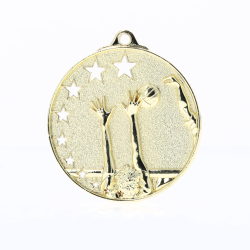 Star Volleyball Medal 50mm Gold