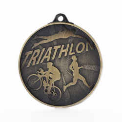 Starburst Triathlon Medal 50mm Gold