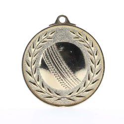 Wreath Cricket Medal 50mm Gold