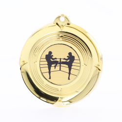 Deluxe Kickboxing Medal 50mm Gold