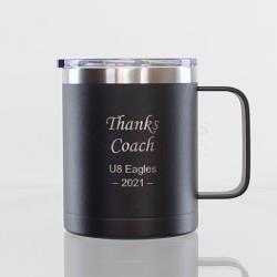 Black Double Wall Mug with Handle 400ml
