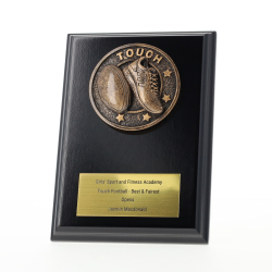 Spartan Touch Football Black Plaque 150mm