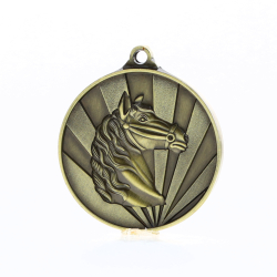 Sunrise Horse Medal 50mm Gold