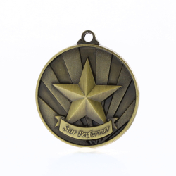Sunrise Star Performer Medal 50mm Gold