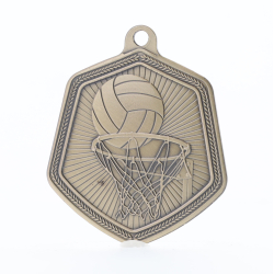 Netball Falcon Medal Gold 65mm
