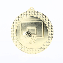 Basketball Facet Medal Gold 70mm