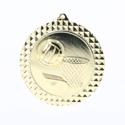 Netball Facet Medal Gold 70mm