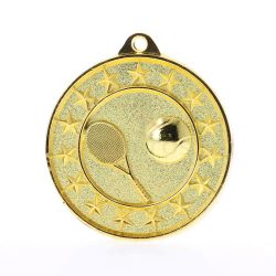 Tennis Starry Medal Gold 50mm