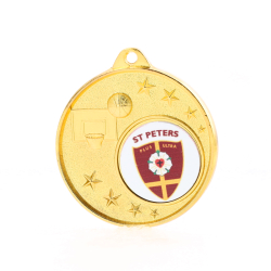 Basketball Logo Starry Medal Gold 50mm