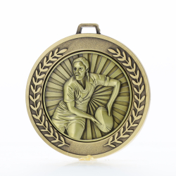Heavyweight Rugby Female Medal 70mm Gold