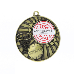 Impact Netball Logo Medal Gold 50mm