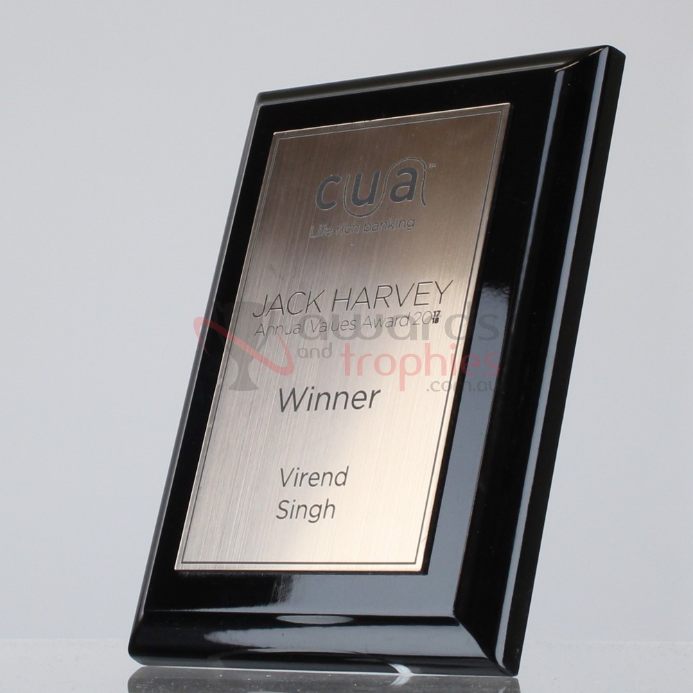 Budget Gloss Black Plaque - Bronze 150mm