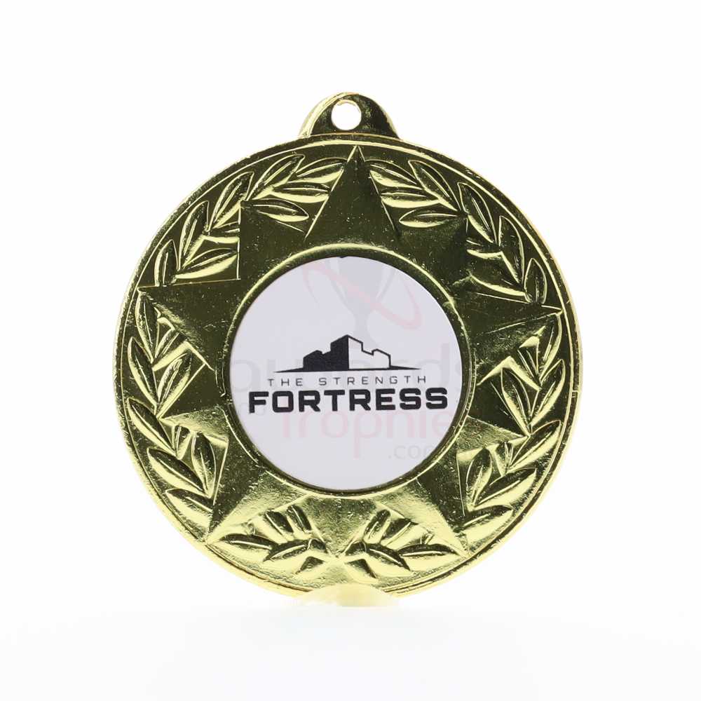 Decagram Personalised Medal 50mm - Shiny Gold