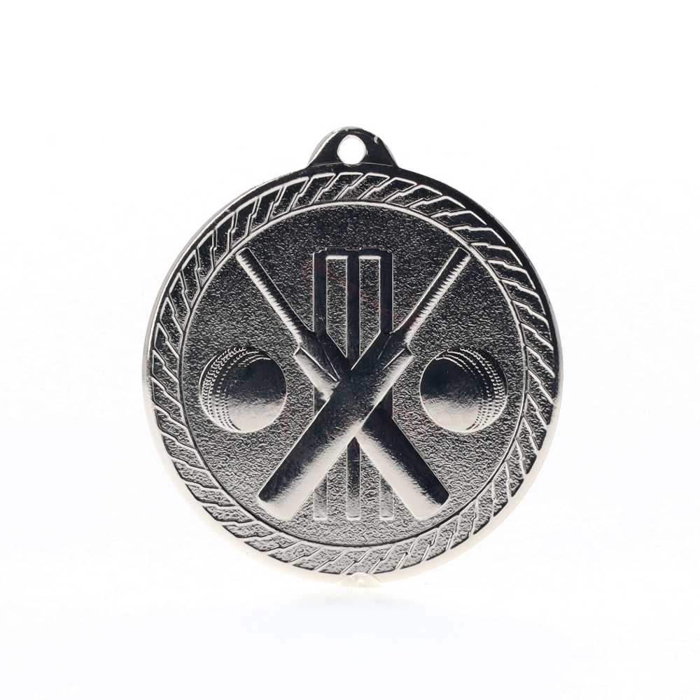 Chevron Cricket Medal 50mm - Silver