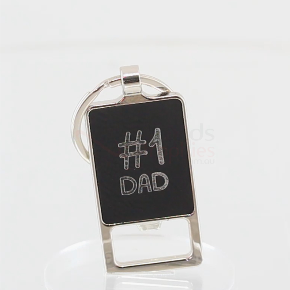 A&T Black Leatherette Keychain Bottle Opener