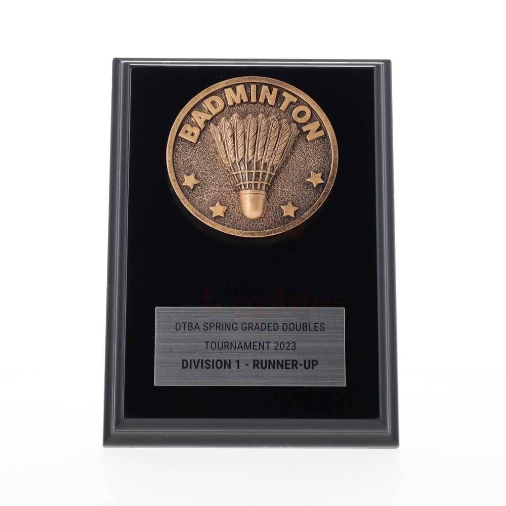 Spartan Badminton Black Plaque 150mm
