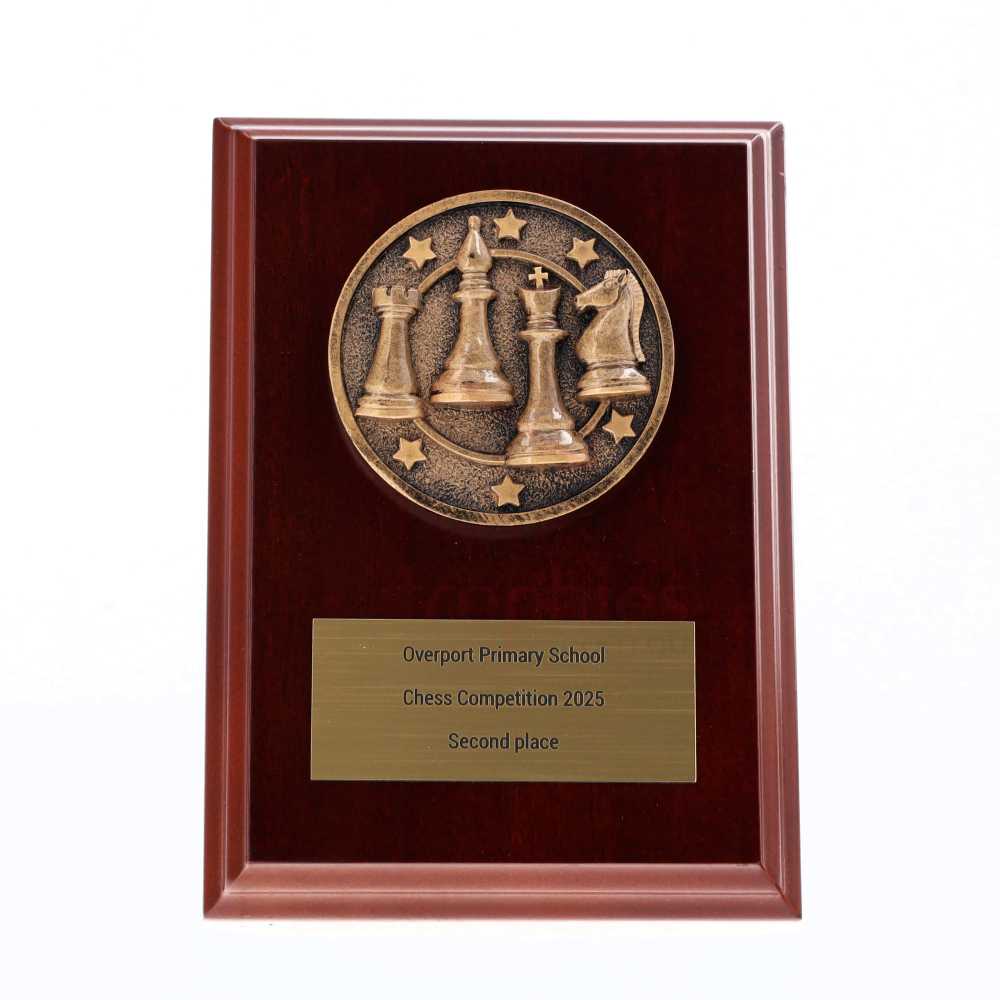 Spartan Chess Walnut Plaque 150mm