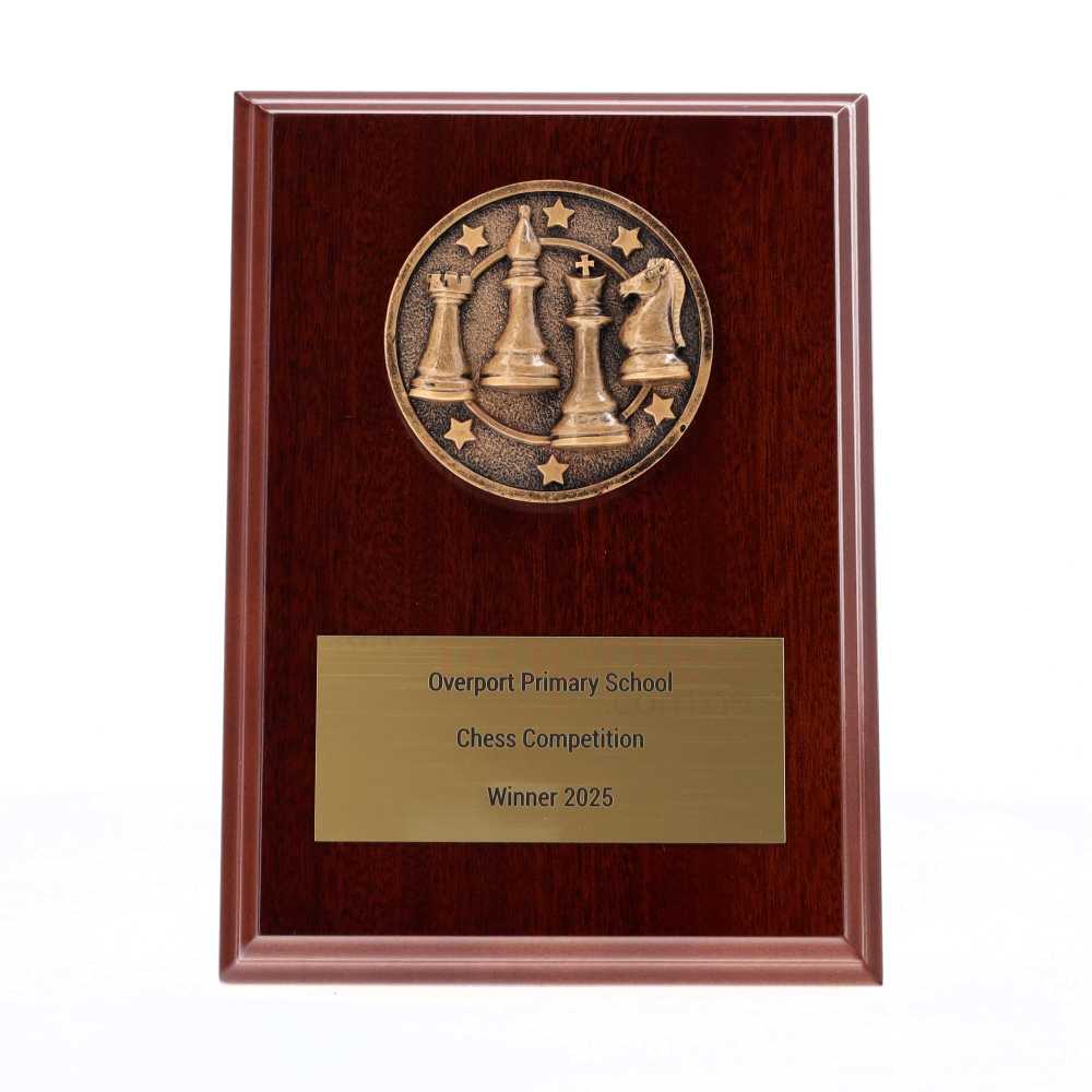 Spartan Chess Walnut Plaque 175mm