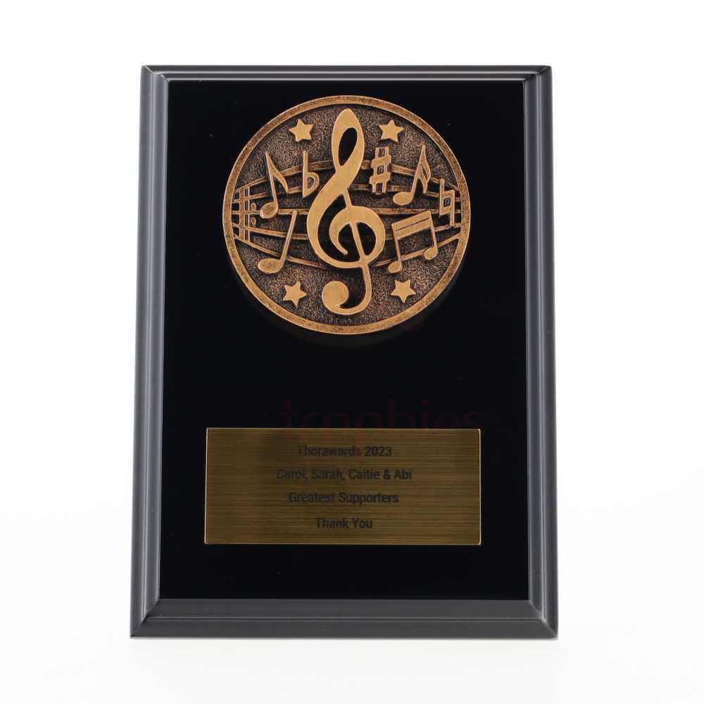 Spartan Music Black Plaque 150mm