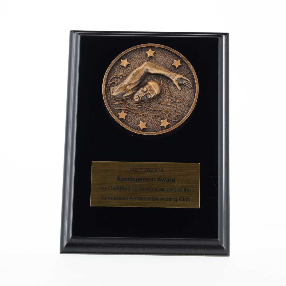 Spartan Swimming Black Plaque 150mm
