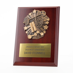 Cosmos Fitness Walnut Plaque 150mm
