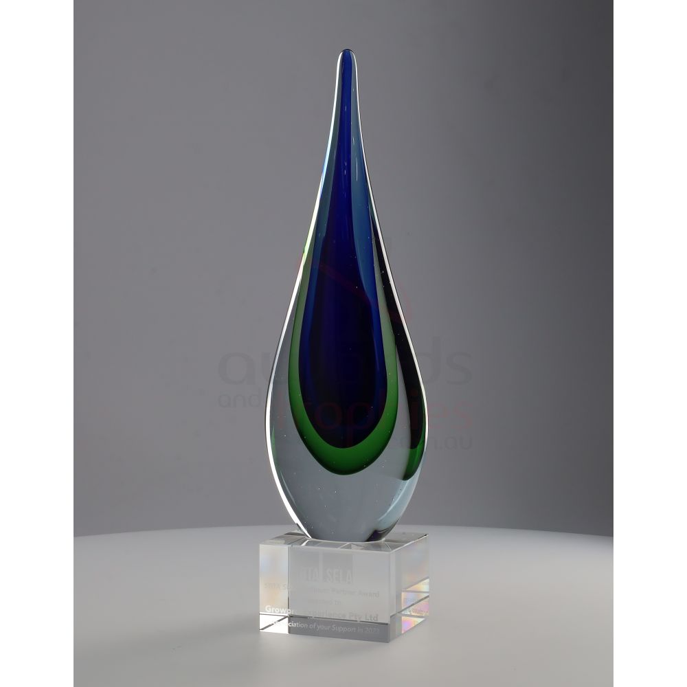 Tall Blue & Green Drop 340mm