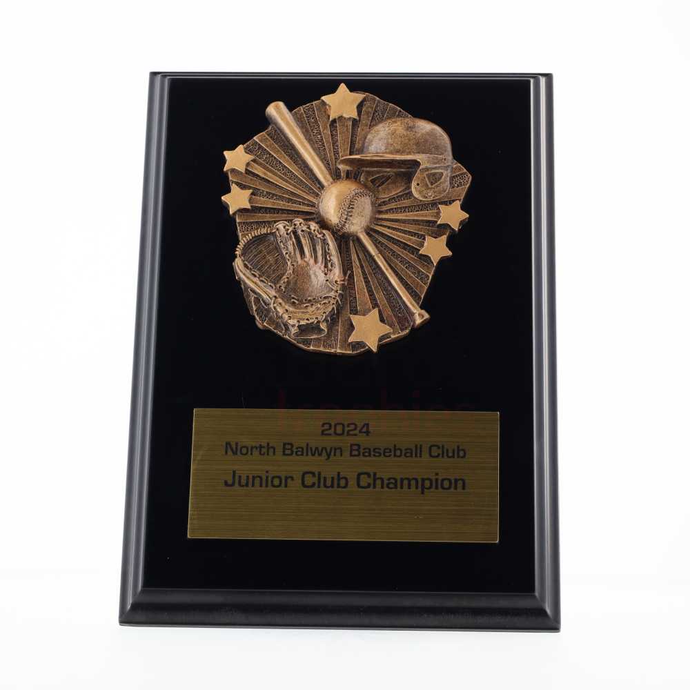 Cosmos Baseball Black Plaque 150mm