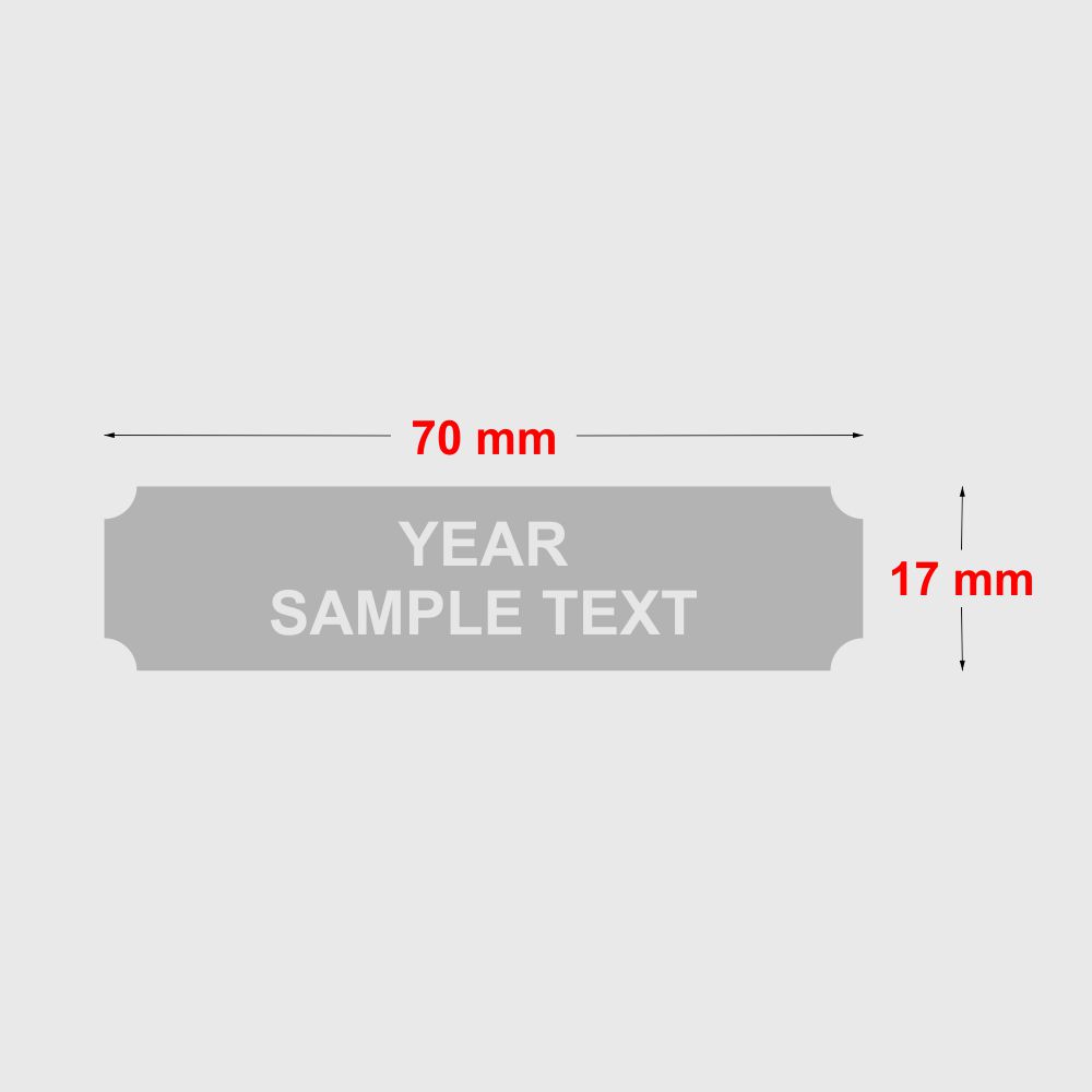 Engraved Aluminium Plate (Silver) - 70mm x 17mm Concave Corners
