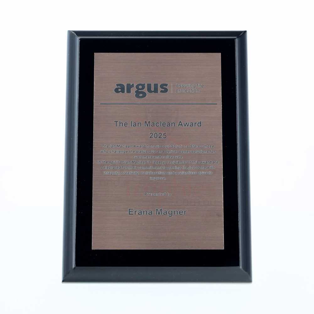 Budget Gloss Black Plaque - Bronze 150mm
