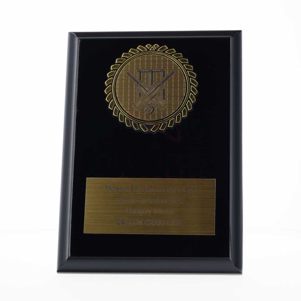 Black Plaque 150mm - Indoor Cricket