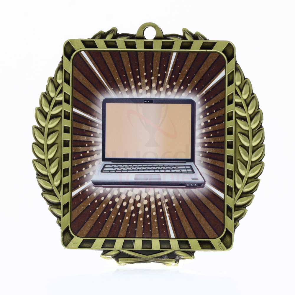 Lynx Wreath Computer Medal Gold 