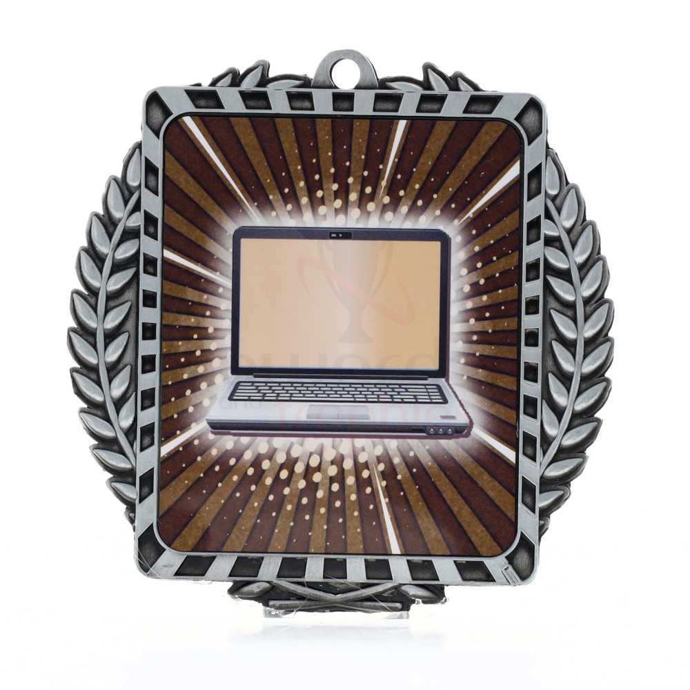 Lynx Wreath Computer Medal Silver 