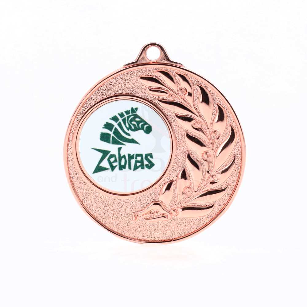 Shiny Laurel Personalised Medal 50mm Bronze 