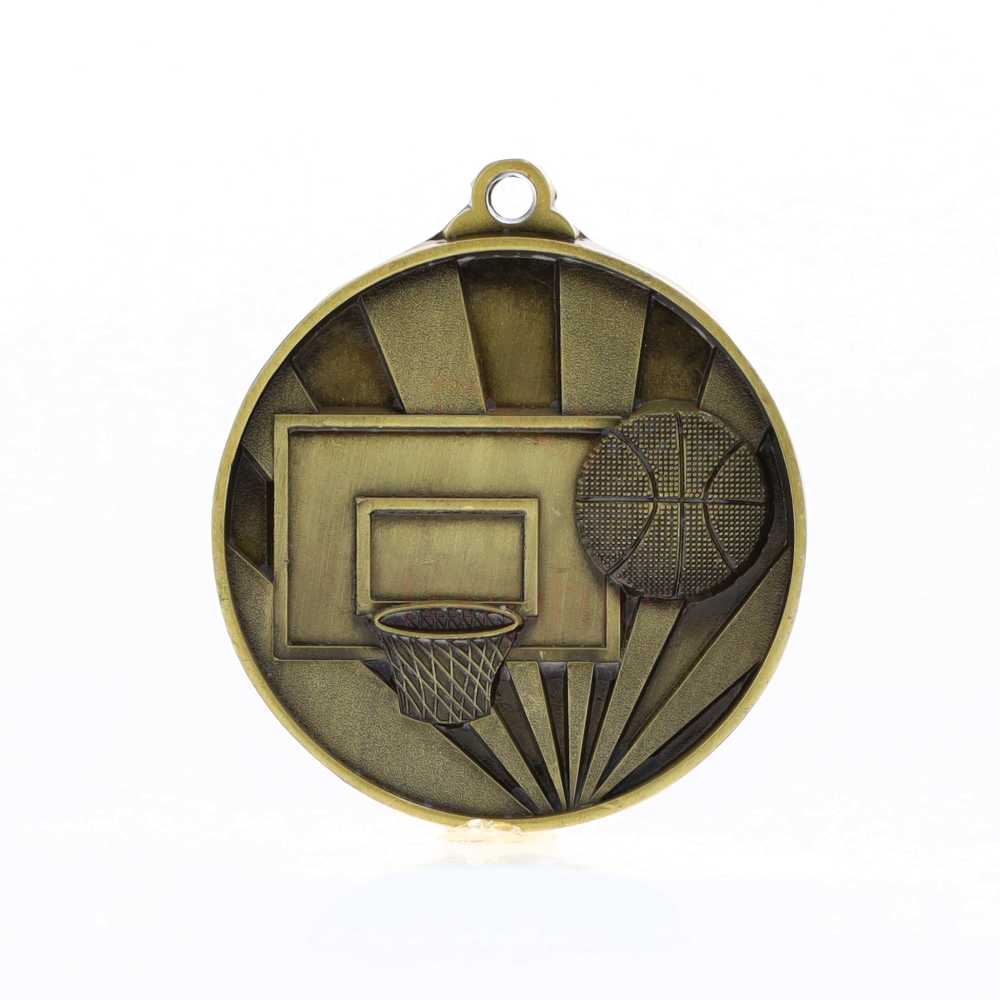 Sunrise Basketball Medal 70mm Gold 