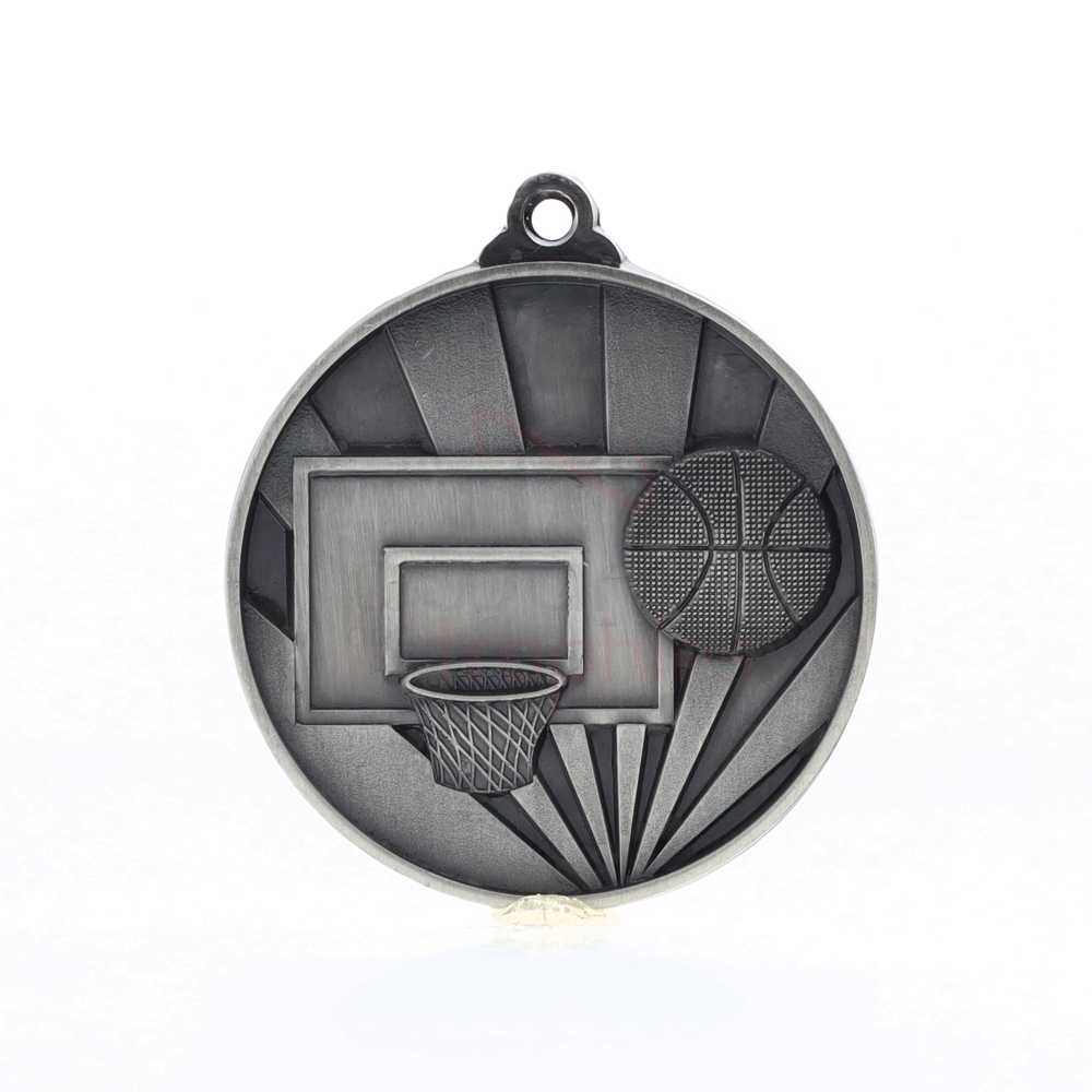 Sunrise Basketball Medal 70mm Silver 