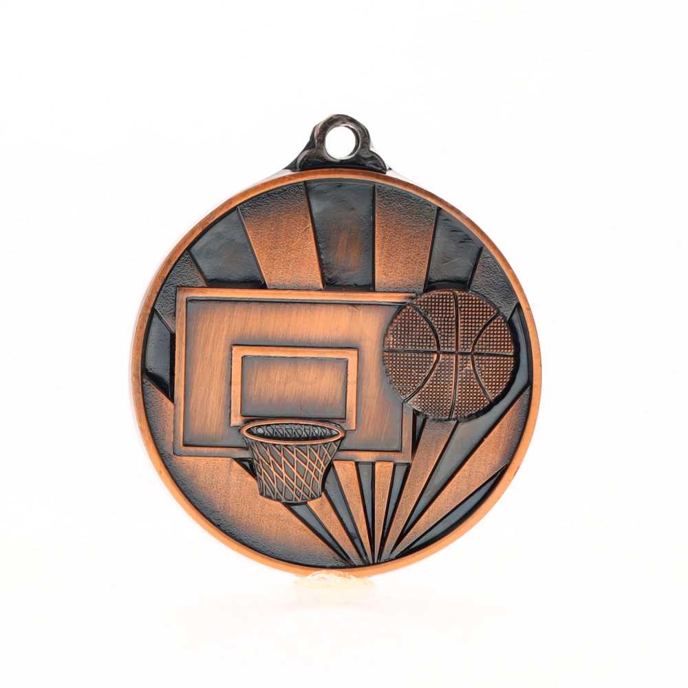 Sunrise Basketball Medal 70mm Bronze 
