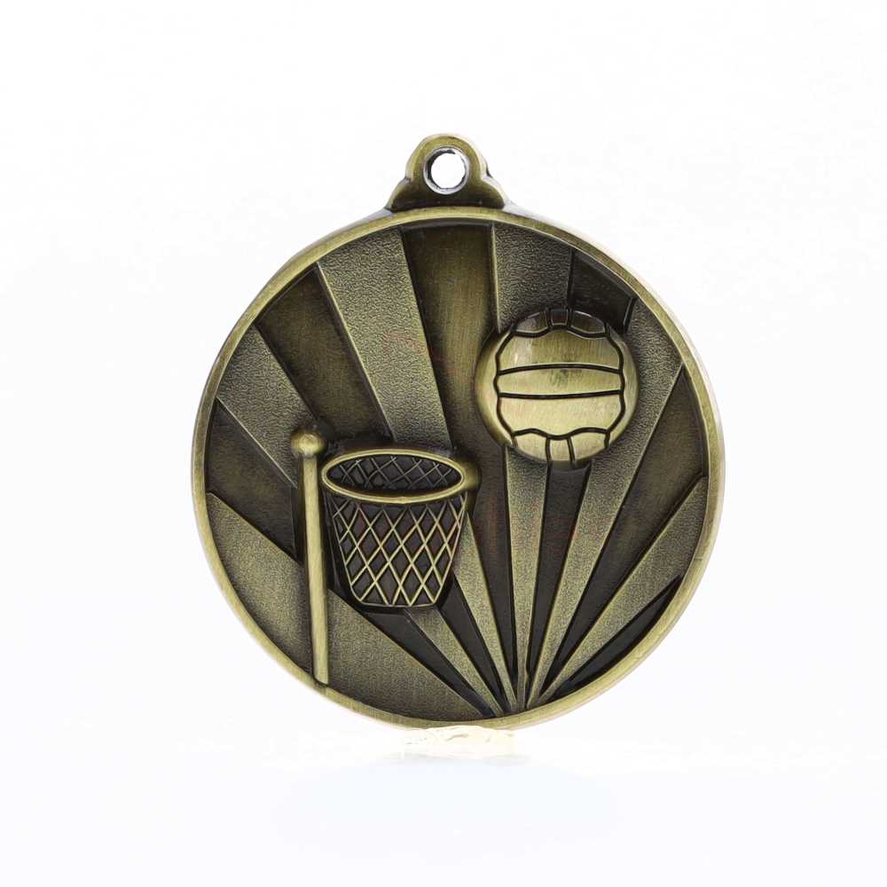 Sunrise Netball Medal 70mm Gold 