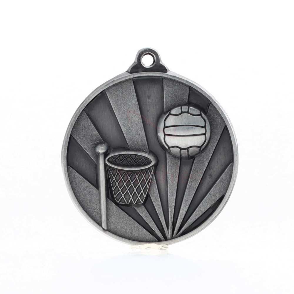 Sunrise Netball Medal 70mm Silver 
