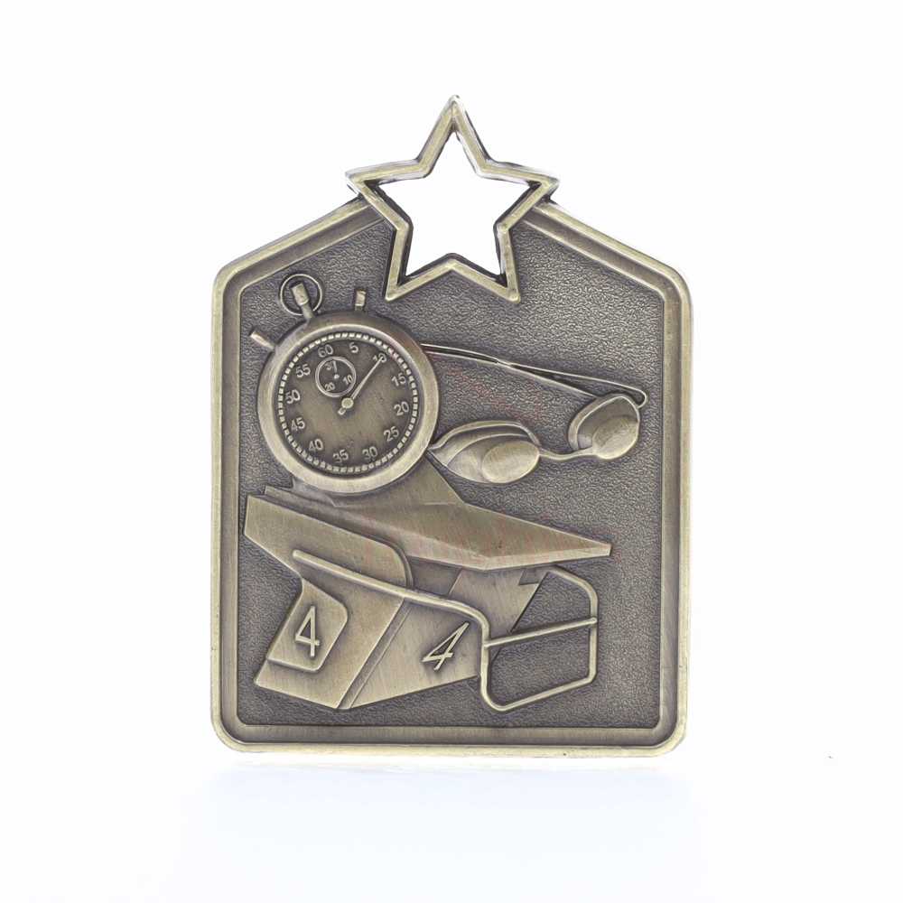 Shield Medal Swimming 60mm Gold