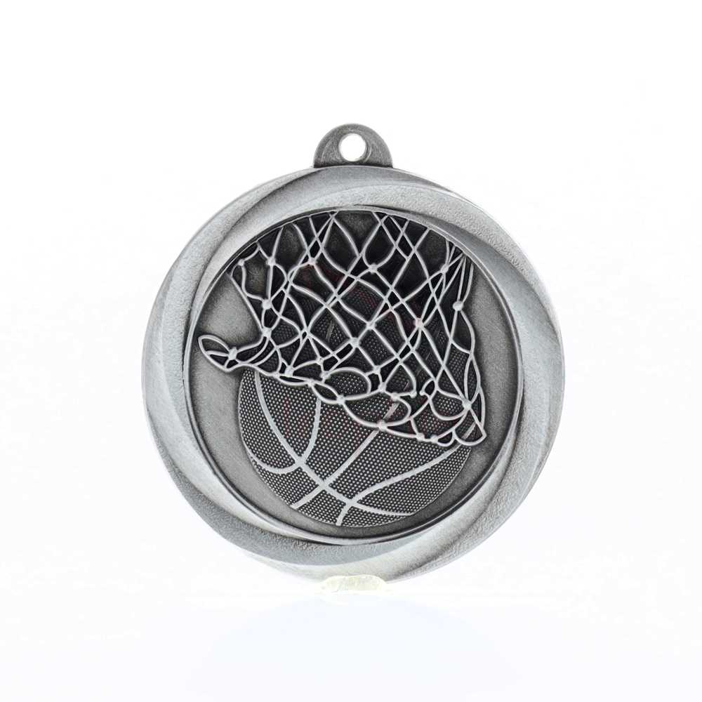 Econo Basketball Medal 50mm Silver