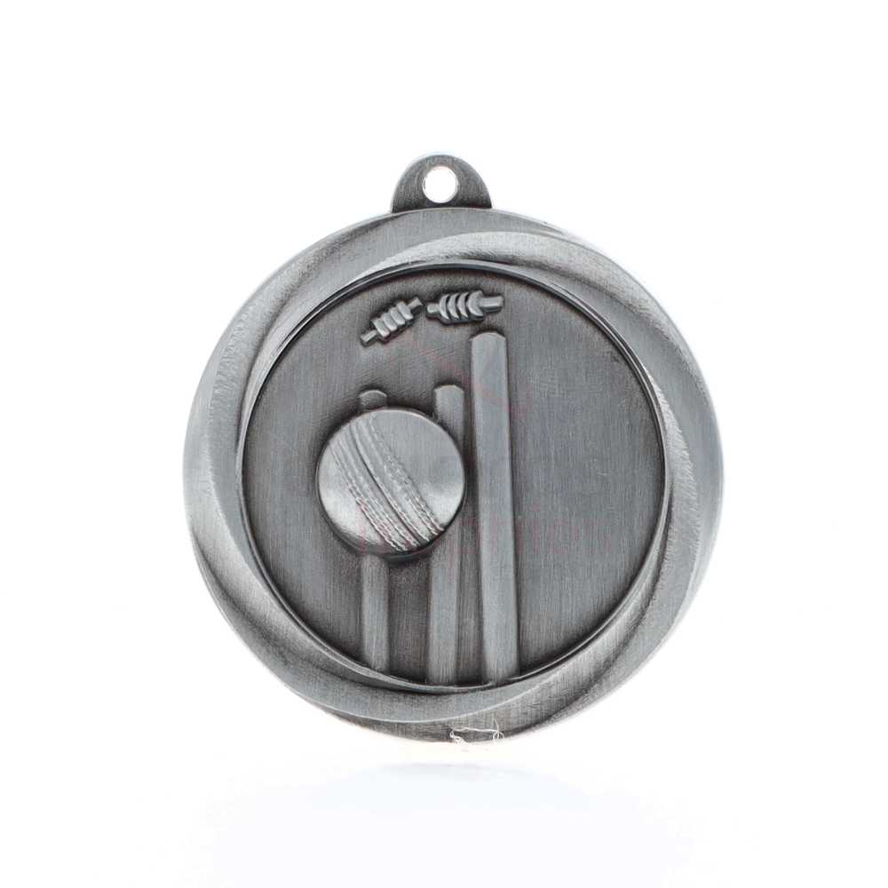 Econo Cricket Medal 50mm Silver
