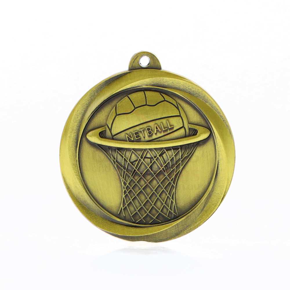 Econo Netball Medal 50mm Gold