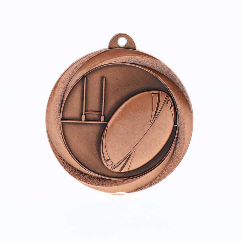 Econo Rugby Medal 50mm Bronze